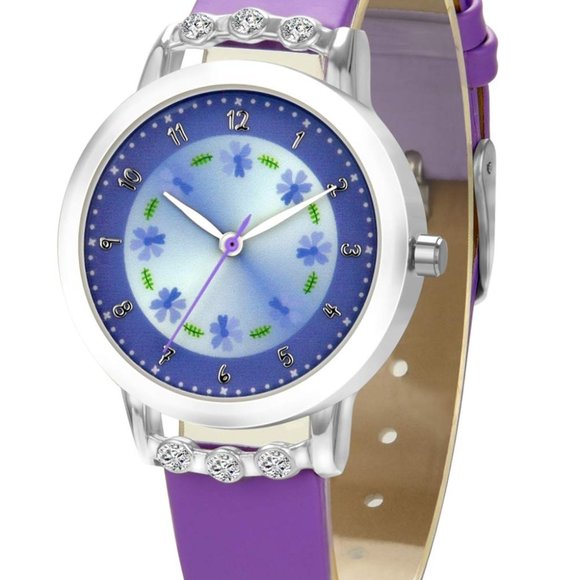 Kids Watch Diamond Case Leather